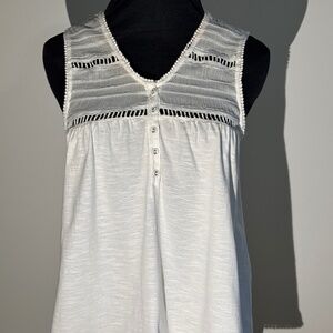 Sundance, Mannette Lace Tank, White, Size XS